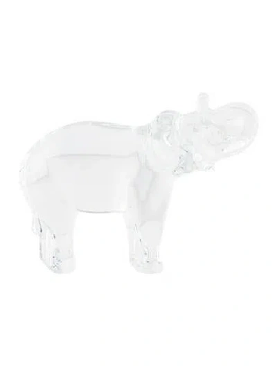 Pre-owned Baccarat Crystal Elephant Figurine In Transparent