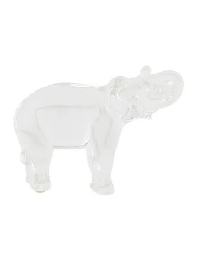 Pre-owned Baccarat Crystal Elephant Figurine In Transparent