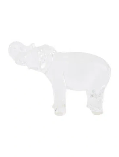 Pre-owned Baccarat Crystal Elephant Figurine In Transparent