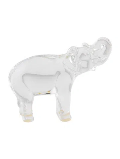 Pre-owned Baccarat Crystal Elephant Figurine In Transparent
