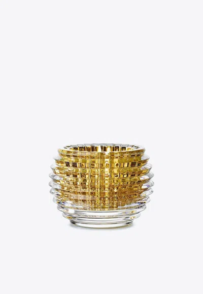 Baccarat Crystal Eye Votive Candle Jar In Gold