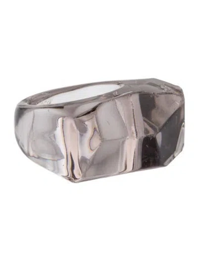 Pre-owned Baccarat Crystal Faceted Band Ring In Multi