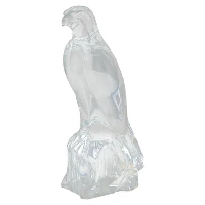 Pre-owned Baccarat Crystal Falcon Sculpture In Gray