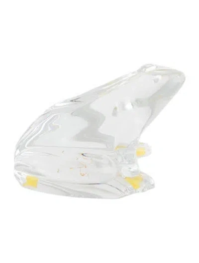 Pre-owned Baccarat Crystal Frog Figurine In Transparent