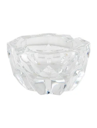 Pre-owned Baccarat Crystal Geometric Ashtray In Clear