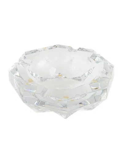 Pre-owned Baccarat Crystal Geometric Ashtray In Clear