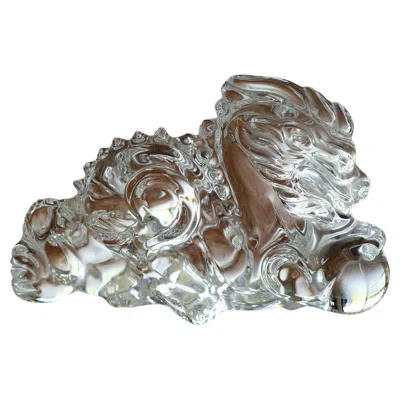 Pre-owned Baccarat Crystal Glass Zodiac Dragon In Gray