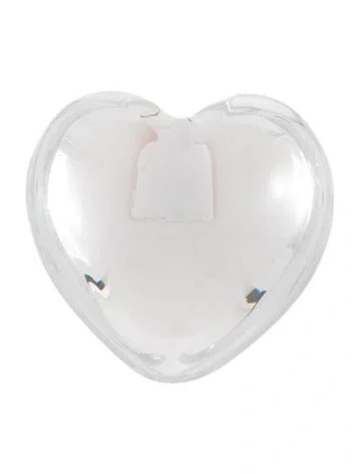 Pre-owned Baccarat Crystal Heart Paperweight In Transparent
