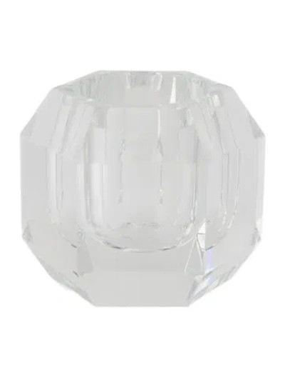 Pre-owned Baccarat Crystal Hexagonal Candle Holder In Transparent