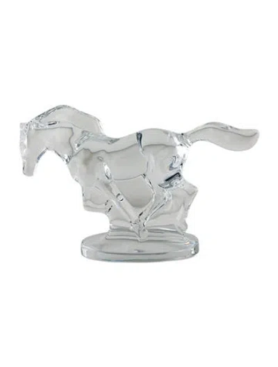Pre-owned Baccarat Crystal Horse Collectible Statue In Transparent