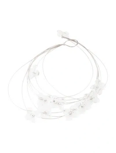 Pre-owned Baccarat Crystal Hortensia Ten Flower Multistrand Necklace, 15"