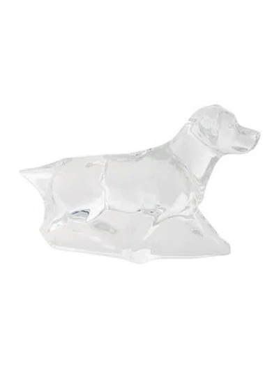 Pre-owned Baccarat Crystal Labrador Figurine In Transparent