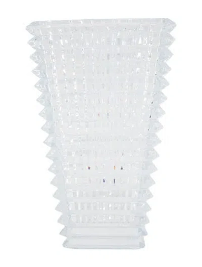 Pre-owned Baccarat Crystal Large Rectangular Eye Vase In Clear