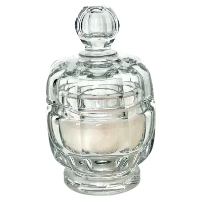 Pre-owned Baccarat Crystal Lidded Powder Box, Art Deco Design, France, 1940s In Gray