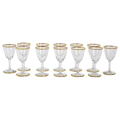 Pre-owned Baccarat Crystal Liquor / Sherry Glassware Service / 12 People In Gray