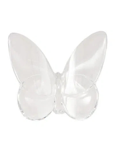 Pre-owned Baccarat Crystal Lucky Butterfly Figurine In Transparent