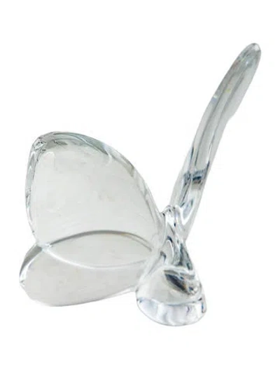 Pre-owned Baccarat Crystal Lucky Butterfly Figurine In Transparent