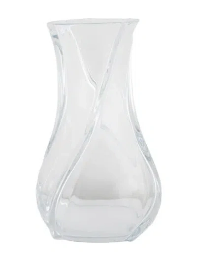 Pre-owned Baccarat Crystal Medium Serpentin Vase In Transparent