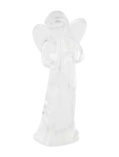 Pre-owned Baccarat Crystal Nativity Angel Figurine With Trumpet In Clear
