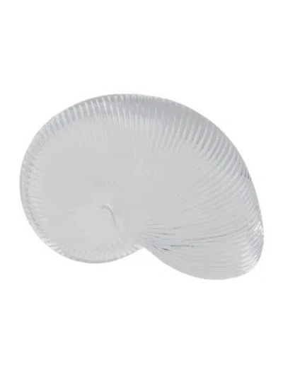 Pre-owned Baccarat Crystal Nautilus Shell Paperweight In Transparent
