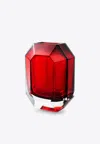 Baccarat Crystal Octogone Vase In Red