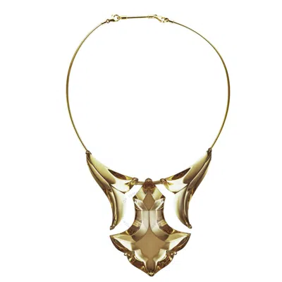 Baccarat Crystal Pampille Collar Necklace In Gold Tone