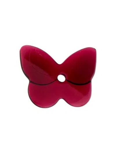 Pre-owned Baccarat Crystal Papillon Butterfly Charm In Red