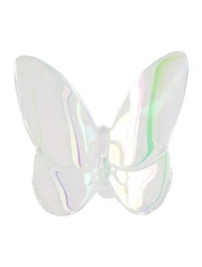 Pre-owned Baccarat Crystal Papillon Lucky Butterfly Figurine In Clear