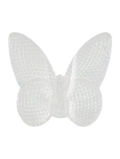 Pre-owned Baccarat Crystal Papillon Lucky Butterfly Figurine In Metallic