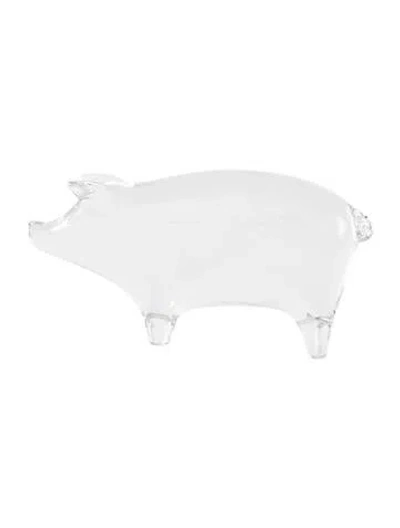 Pre-owned Baccarat Crystal Pig Figurine In Transparent
