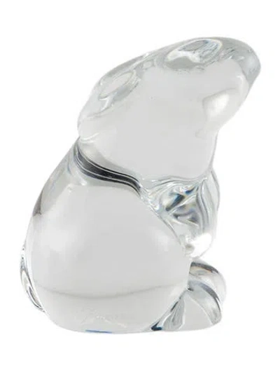 Pre-owned Baccarat Crystal Rabbit Figurine In Transparent