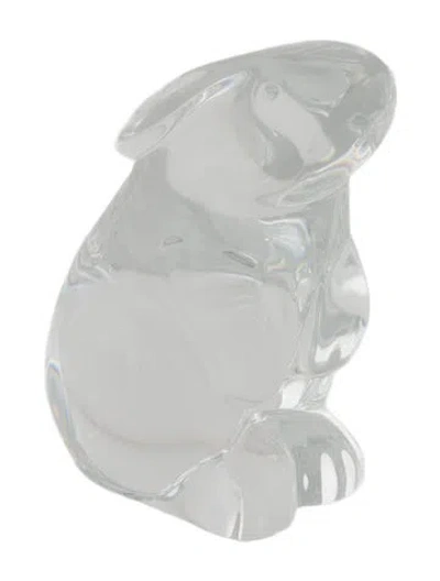 Pre-owned Baccarat Crystal Rabbit Figurine In Transparent