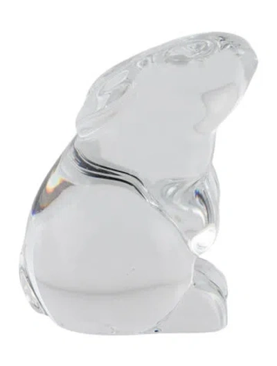 Pre-owned Baccarat Crystal Rabbit Figurine In Transparent