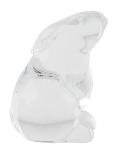 Pre-owned Baccarat Crystal Rabbit Figurine In Transparent