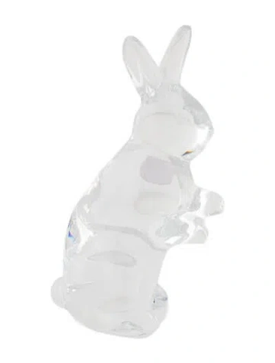 Pre-owned Baccarat Crystal Rabbit Figurine In Transparent