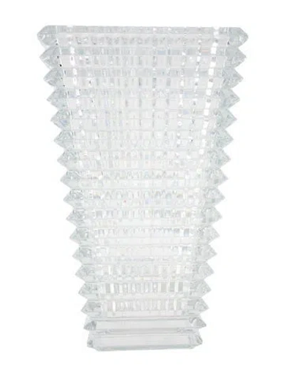 Pre-owned Baccarat Crystal Rectangular Eye Vase In Transparent