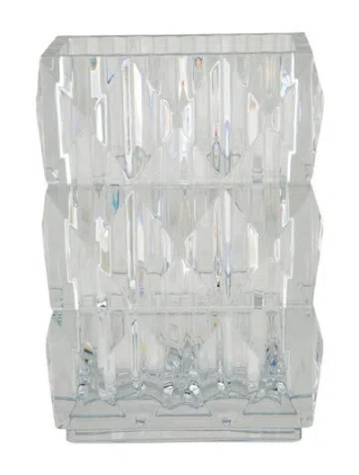 Pre-owned Baccarat Crystal Rectangular Vase In Transparent