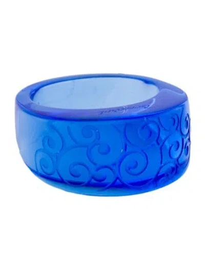 Pre-owned Baccarat Crystal Ring In Blue