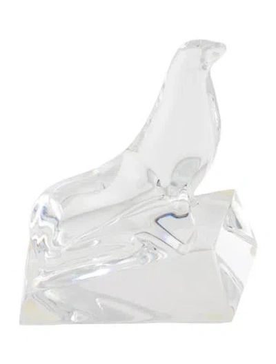 Pre-owned Baccarat Crystal Seal Figurine In Transparent