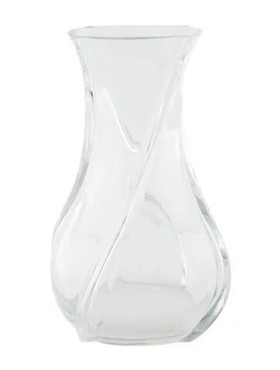 Pre-owned Baccarat Crystal Serpentine Vase In Transparent