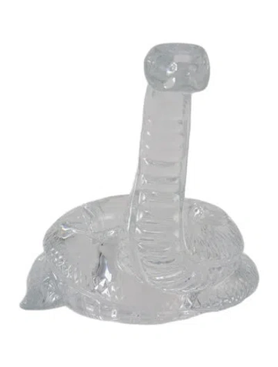 Pre-owned Baccarat Crystal Snake Figurine In Transparent