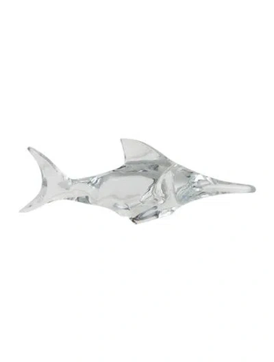 Pre-owned Baccarat Crystal Swordfish Figurine In Transparent