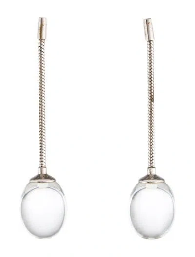 Pre-owned Baccarat Crystal Tentation Drop Earrings In Transparent