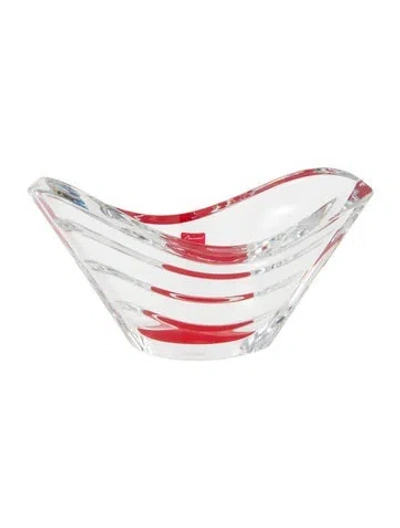 Pre-owned Baccarat Crystal Wave Bowl In Transparent