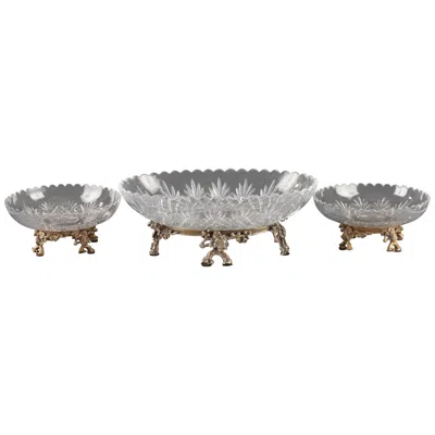 Pre-owned Baccarat Cut-crystal Centerpiece Attributed To , France, Circa 1870 In Gold