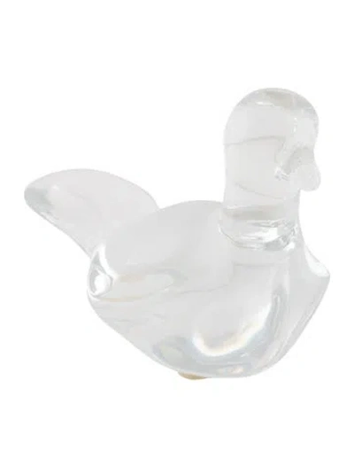 Pre-owned Baccarat Dove Figurine In Transparent
