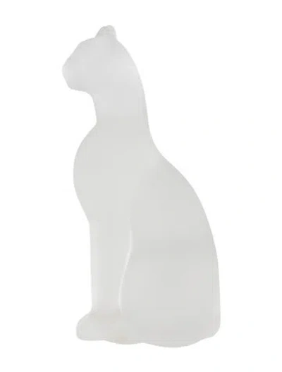 Pre-owned Baccarat Egyptian Cat Figurine In Clear