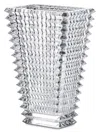 Baccarat Eye Large Crystal Rectangular Vase In Silver