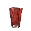 Baccarat Eye Small Rectangular Crystal Vase In Red