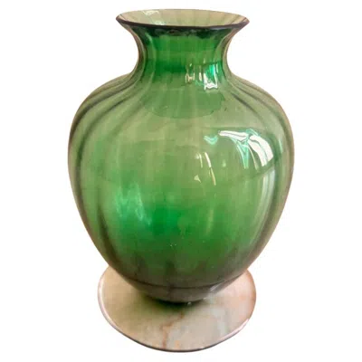 Pre-owned Baccarat "forest Whisper" Vase In Emerald Green Crystal, Post-1936 Era'